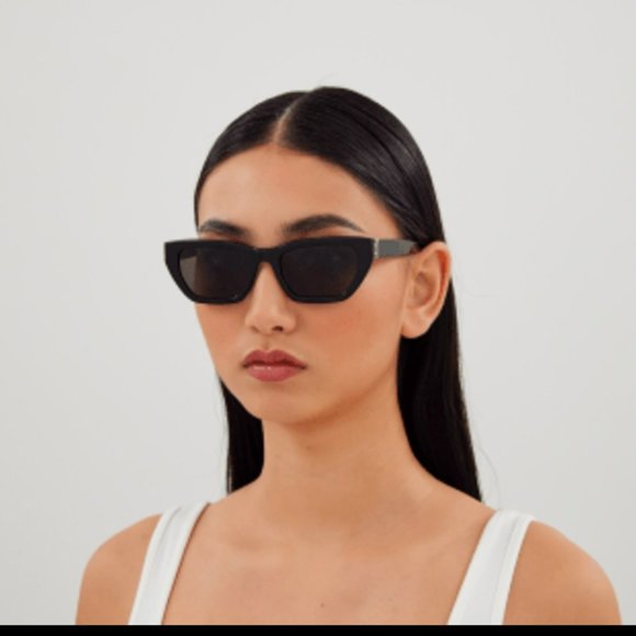 NEW Saint Laurent SLM127/F 002 Havana Green Cat Eye Women Sunglasses - Picture 11 of 12